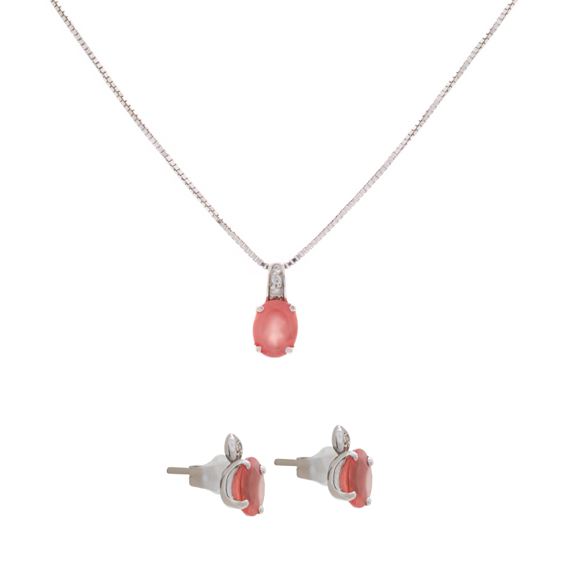 Conjunto de Oro 18 kilates - Cadena, dije, aros y anillo con brillantes