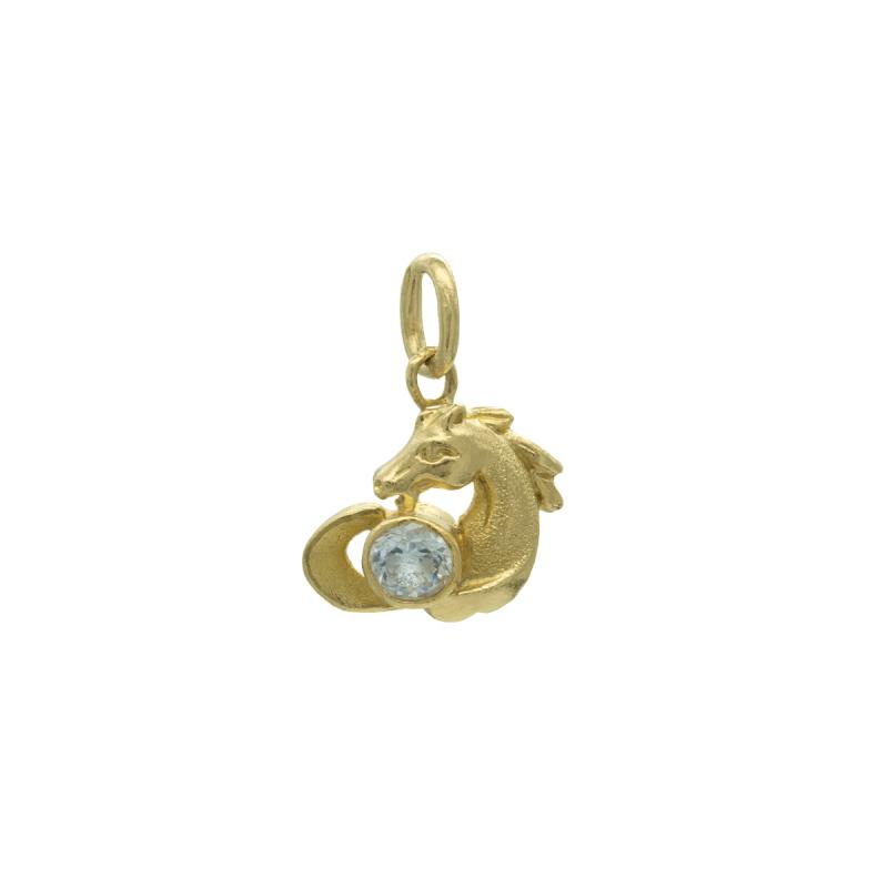 dije oro 18 kilates- caballo con cubic