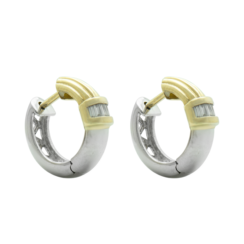 Aros Oro 18 Kilates -Media Argolla Con Brillante