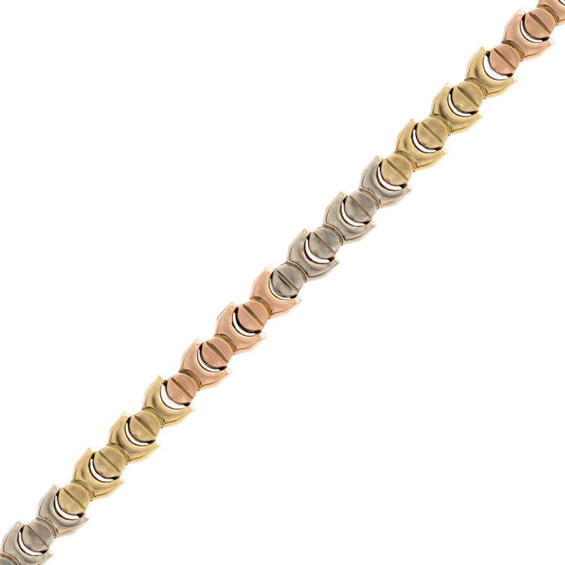 Pulsera Oro 18 Kilates- Media Luna Tricolor