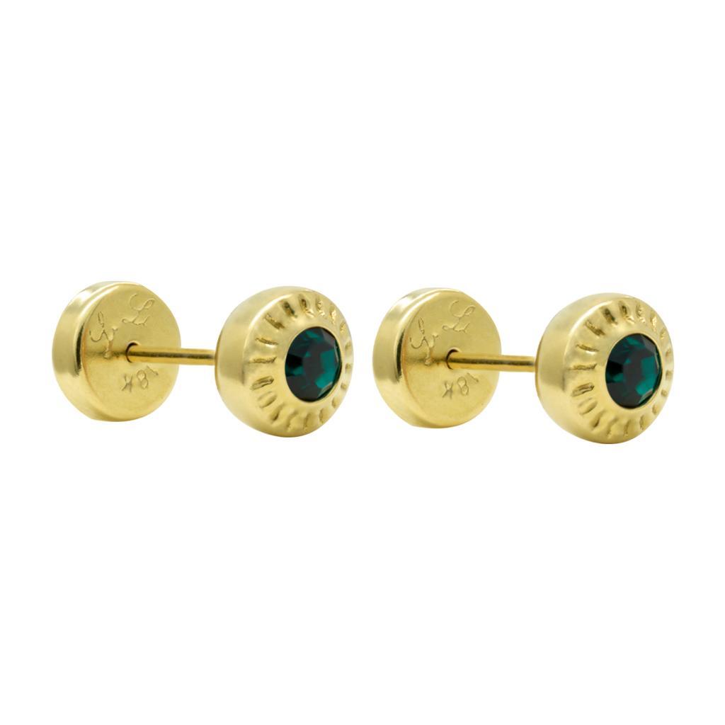 Abridores Oro 18 Kilates- Facetados Con Cubic