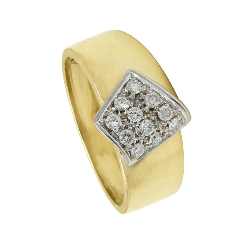 Anillo de Oro 18 kilates - Centro Con Brillantes