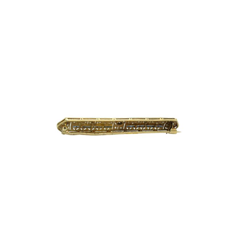 Prendedor Oro 18 kilates- Antiguo Platino y Brillantes