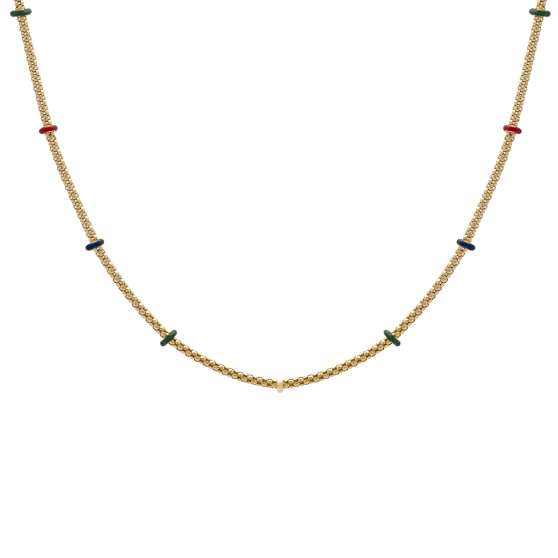 Cadena Oro 18k - Pomerato Con Donas Esmaltadas