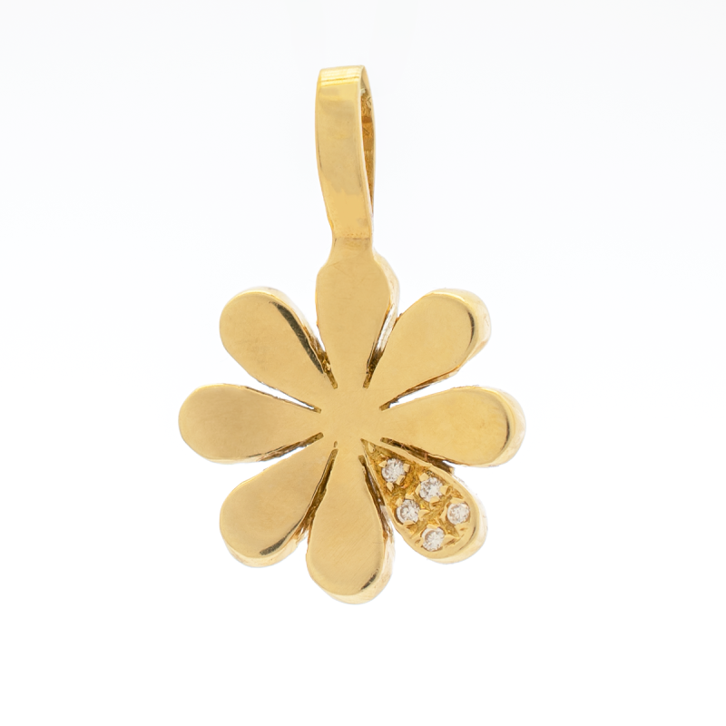 Dije oro 18kts-  Flor Con Cubic