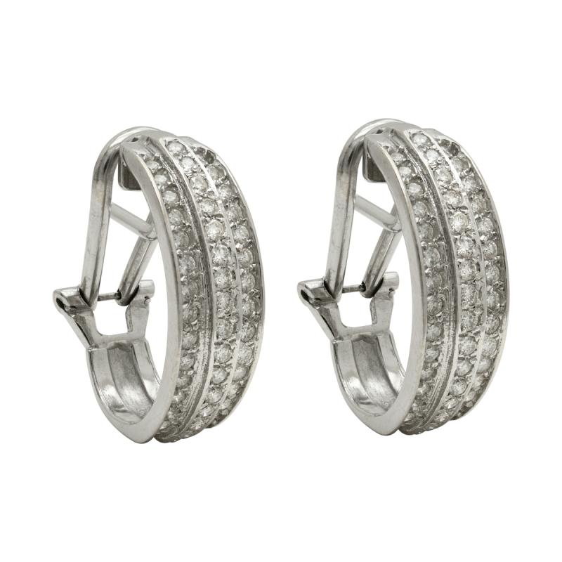 Aros Oro 18 Kilates- Media Argollas Con Brillantes