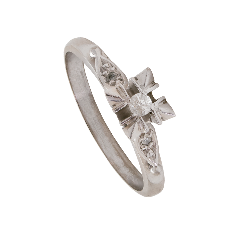 Anillo Oro 18 Kilates - Solitario Elevado Con Brillantes