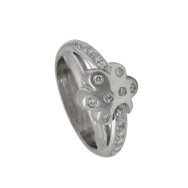 Anillo de Oro 18 kilates - Flor Con Brillantes