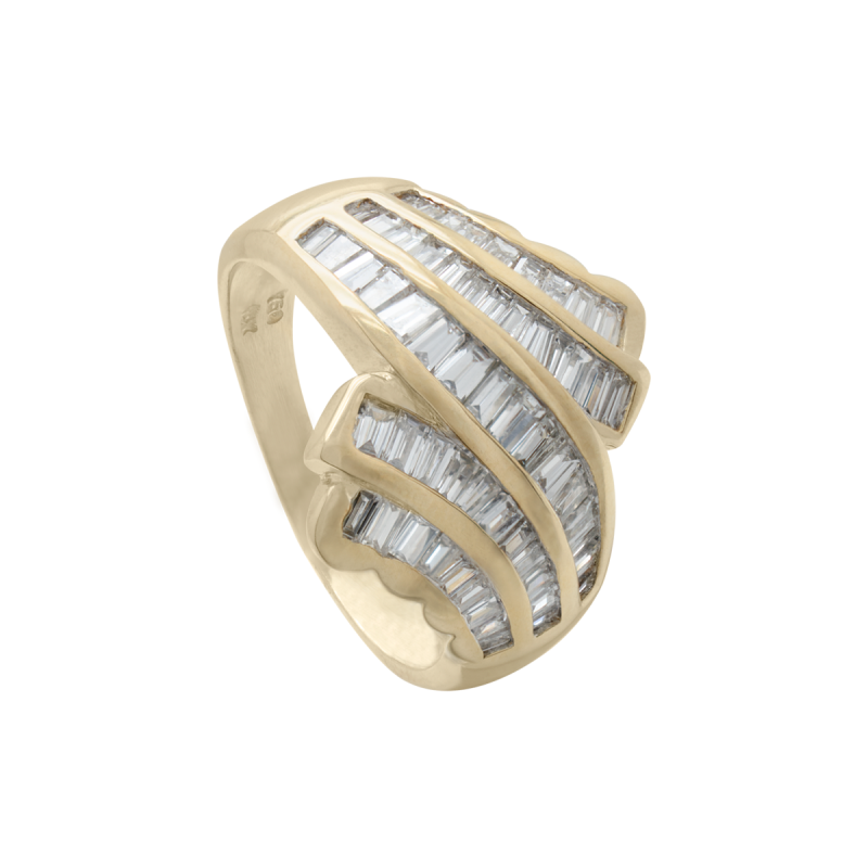 Anillo Oro 18 Kilates- Frente con Brillantes