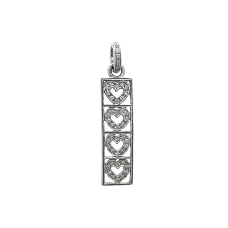 Dije Oro 18k- Con Corazones y Brillantes