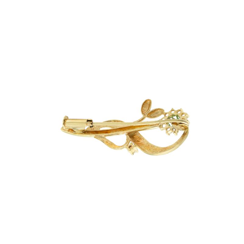 Prendedor Oro 18 Kilates- Flor Con Cubics