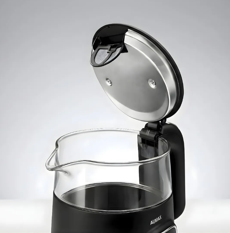 Pava Electrica Aumax Noir 1.7 Lts Digital Vidrio Y Acero Negro