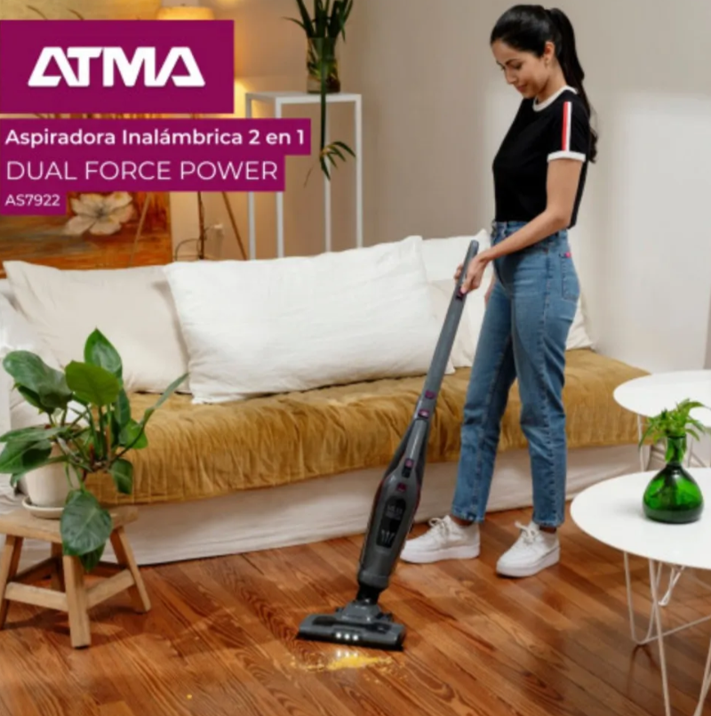 Aspiradora Inalámbrica 2 En 1 As7922n DUAL FORCE Atma