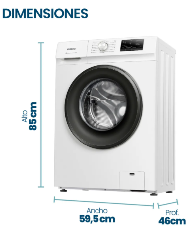 Lavarropas Automático Philco Phlf6510b2 6.5kg 1000rpm Blanco