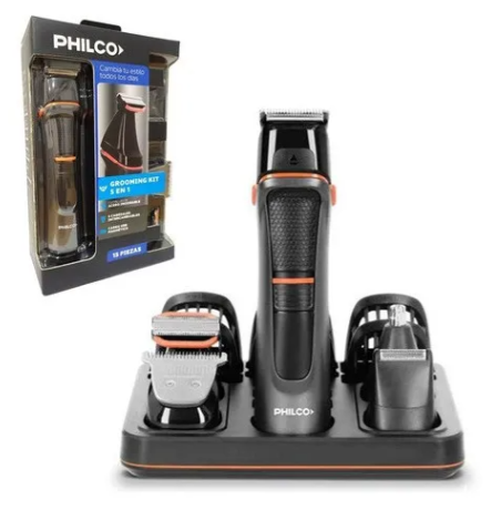 Multigroomer Afeitadora Philco Cb8870pp Kit 5 En 1 Recargable