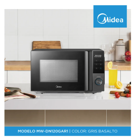 Microondas Midea Mw-dn120gar1 20 Lts Digital Gris 700W