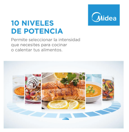 Microondas Midea Mw-dn120gar1 20 Lts Digital Gris 700W