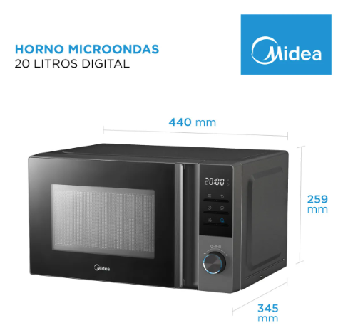 Microondas Midea Mw-dn120gar1 20 Lts Digital Gris 700W