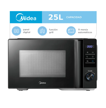 Microondas Midea Mw-dg125bar1 25 Lts Digital Grill Negro