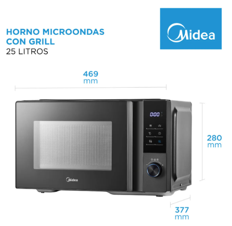 Microondas Midea Mw-dg125bar1 25 Lts Digital Grill Negro