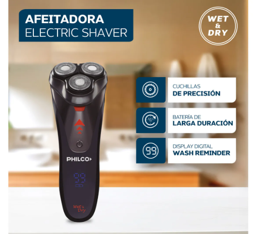 Afeitadora Philco Lithium Plus Ae5205pp Inalámbrica Wet & Dry 360°