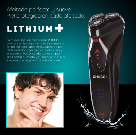 Afeitadora Philco Lithium Plus Ae5205pp Inalámbrica Wet & Dry 360°