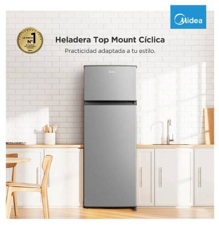 Heladera Midea Silver Top Mount 240 L Mdrt333fge50a Gris