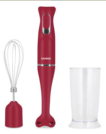 Licuadora De Mano Sansei 600w LMSA8507RP Roja Cuchillas Acero Anoxidable