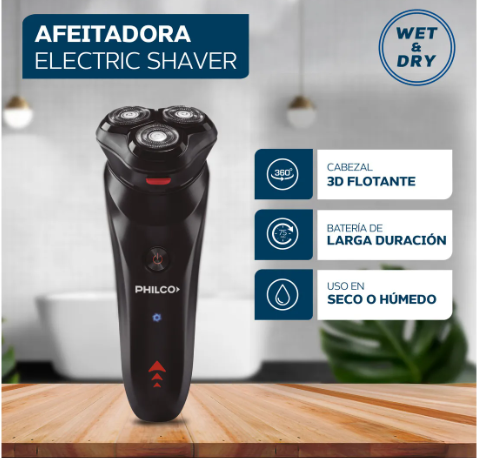 Afeitadora Philco Lithium Recortador De Patillas AE5105pp Color Negro