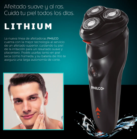 Afeitadora Philco Lithium Recortador De Patillas AE5105pp Color Negro