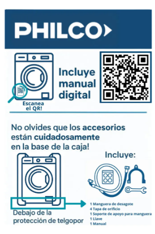 Lavarropas Philco 11 Kg Inverter Dark Grey PHLF111DGN2