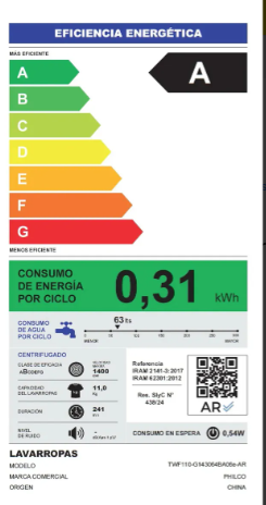 Lavarropas Philco 11 Kg Inverter Dark Grey PHLF111DGN2