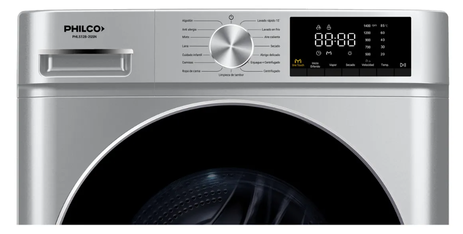 Lavasecarropas Philco PHLS128-2GSN 12/8 Kg Inverter Silver