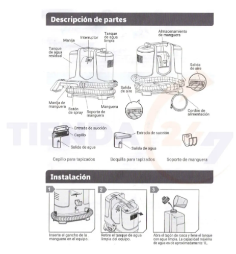 Limpia Tapizados Y Alfombras Philco PHASP6336PI 400 Watts