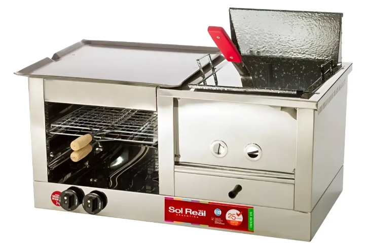 Carlitero Multiple SOL REAL con Plancha y Freidora de 7 Litros 051 Gas NATURAL