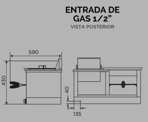 Carlitero Multiple SOL REAL con Plancha y Freidora de 7 Litros 051 Gas NATURAL