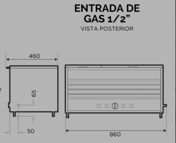 Panchera Grande a Gas SOL REAL 84cm MOD 055 Gas Natural