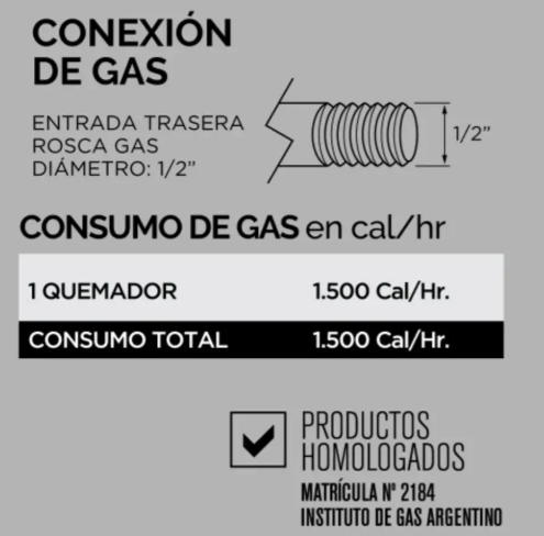 Panchera Grande a Gas SOL REAL 84cm MOD 055 Gas Natural