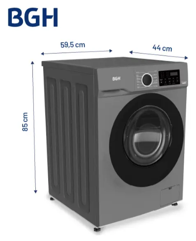 Lavarropas Bgh Inverter Frontal 6kg bwfe06s24ar GRIS OSCURO