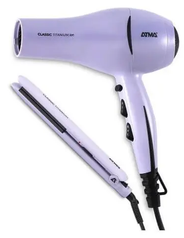 Set Beauty Planchita De Pelo Atma Ck4020p + Secador Titanium