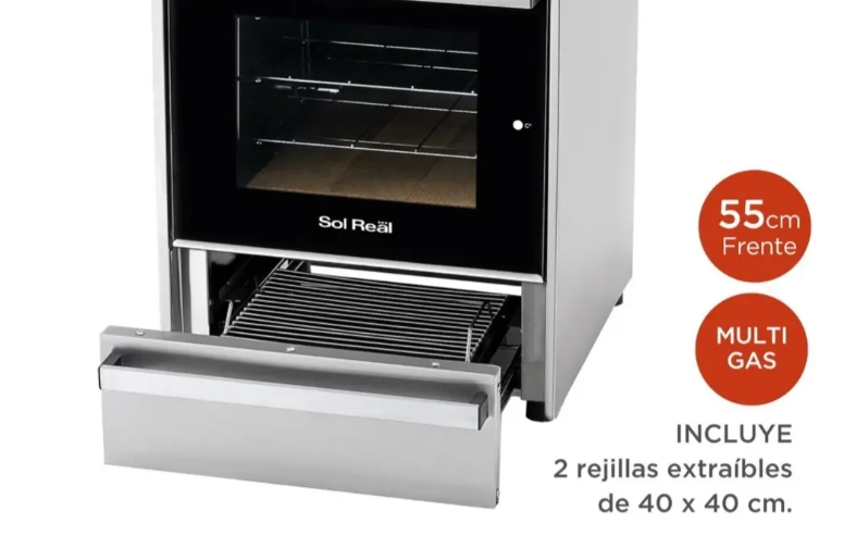 Cocina Industrial Sol Real 516-MGVP MULTIGAS 4H Visor Rejillas Fundicion