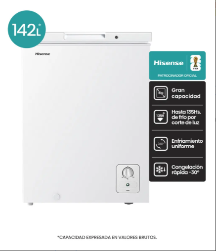 Freezer Horizontal Hisense 142l Congelación Rápida CF1N144NEW