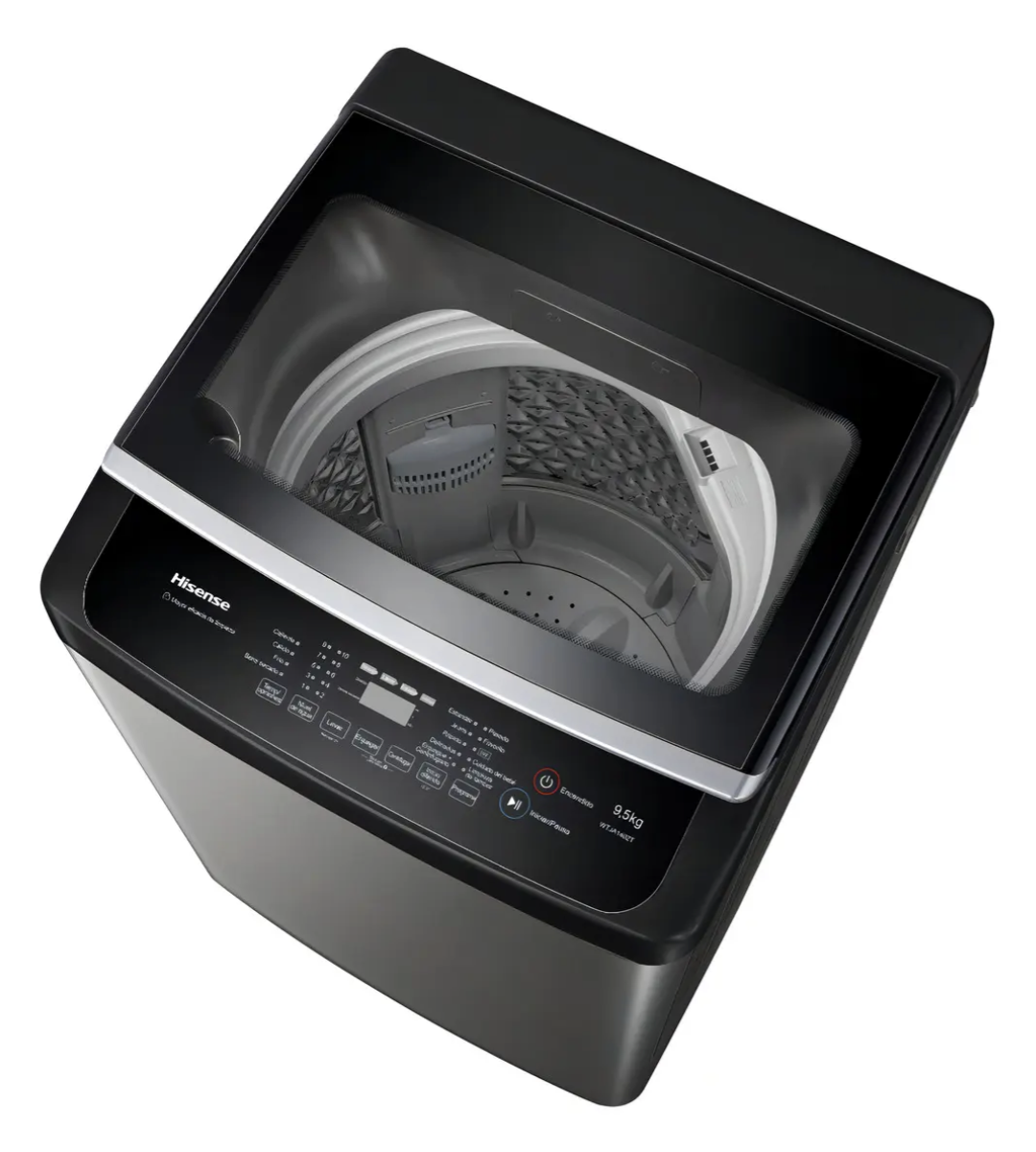 Lavarropas Hisense 9.5 Kg Carga Superior 600 Rpm WTJA1402T GRIS