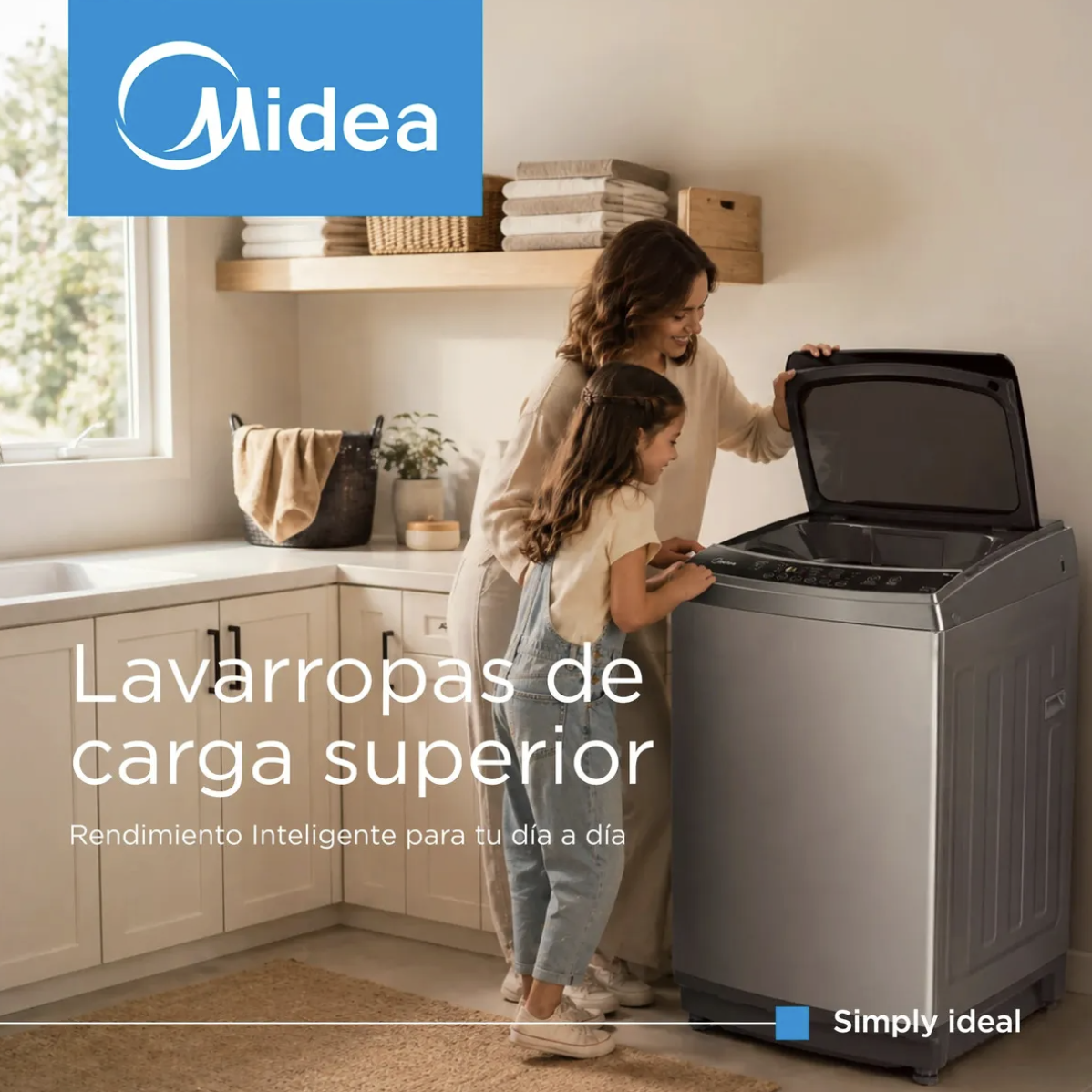 Lavarropas De Carga Superior Midea Mls-75ge04n 7,5 KILOS Gris