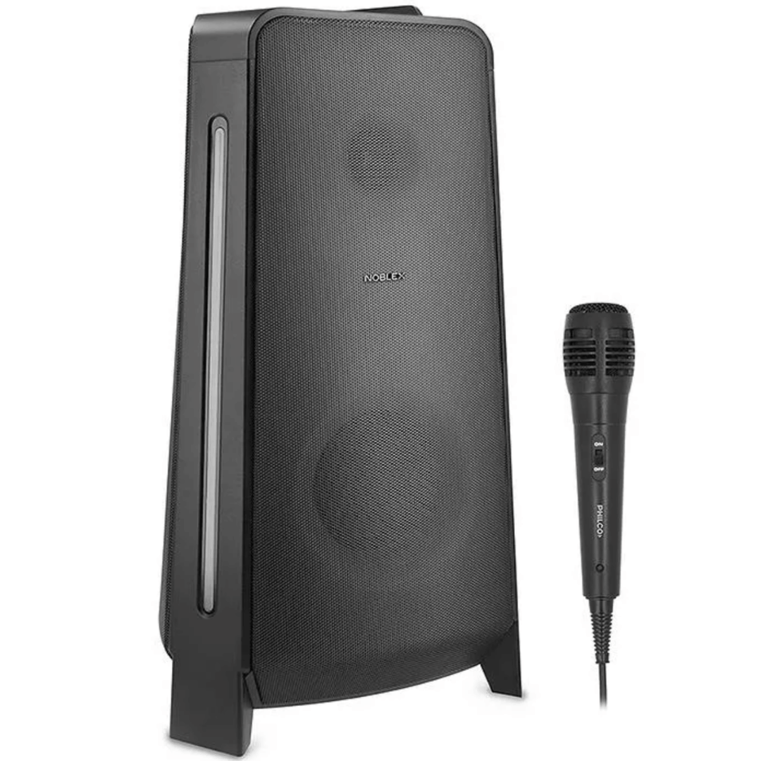 Torre De Sonido Noblex Mnt2x 4200w Sonido Bidireccional Con Micrófono