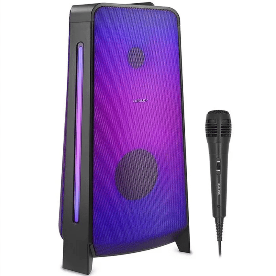 Torre De Sonido Noblex Mnt2x 4200w Sonido Bidireccional Con Micrófono