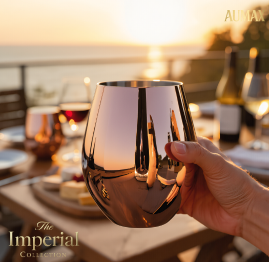Set de Vasos Imperial Acero Inoxidable 304 Shiny Gold ROSE 500ml