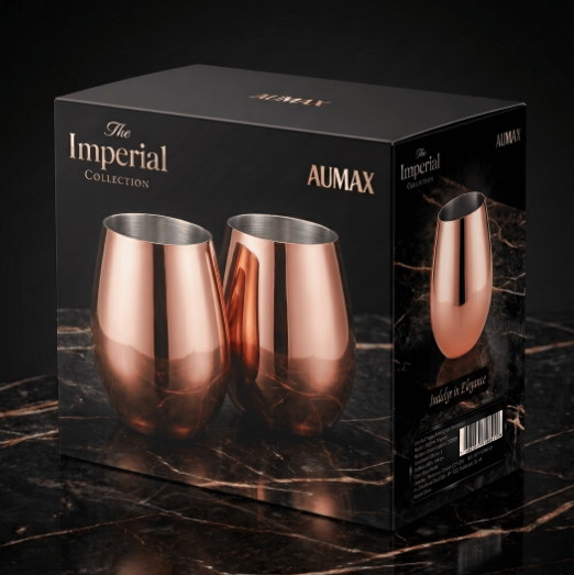Set de Vasos Imperial Acero Inoxidable 304 Shiny Gold ROSE 500ml