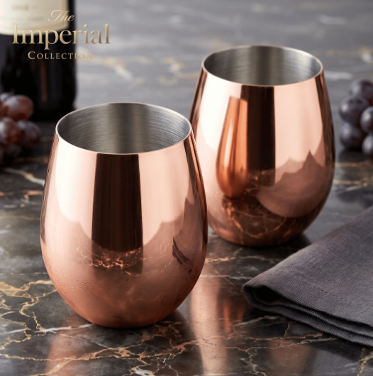 Set de Vasos Imperial Acero Inoxidable 304 Shiny Gold ROSE 500ml