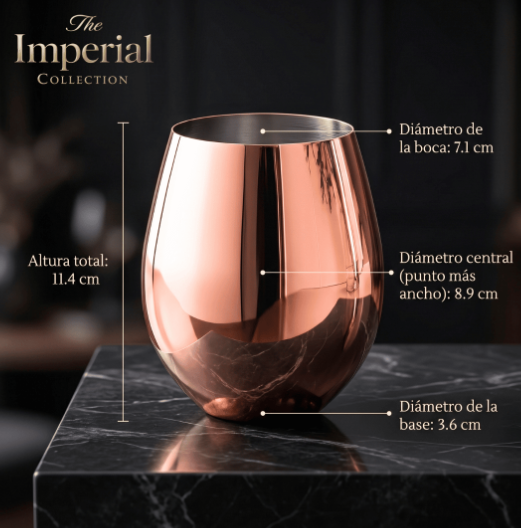 Set de Vasos Imperial Acero Inoxidable 304 Shiny Gold ROSE 500ml